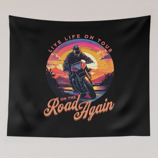 Item preview, Live Life on Tour - Motorcycle Sunset Design designed and sold by Zandalus.