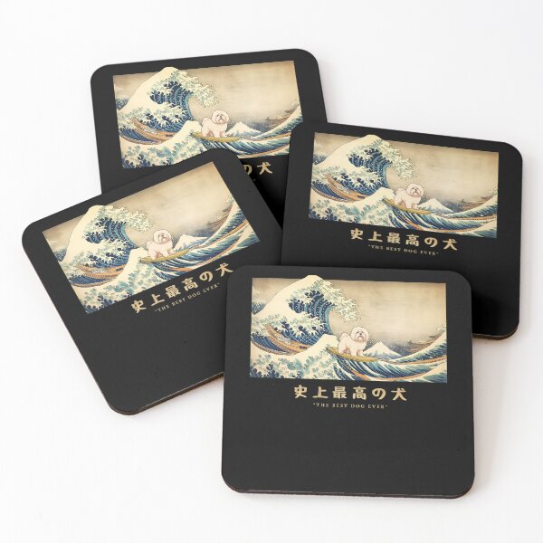 Item preview, Coton de Tulear Kanagawa Japanese Surfing Wave designed and sold by rafaeltto.