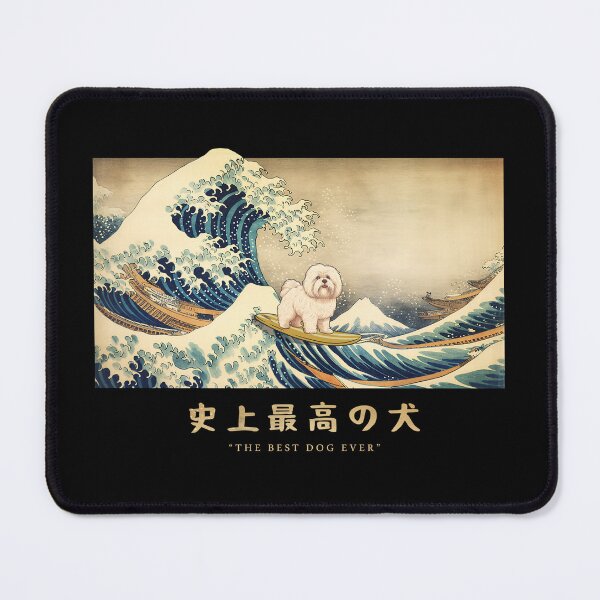 Item preview, Coton de Tulear Kanagawa Japanese Surfing Wave designed and sold by rafaeltto.