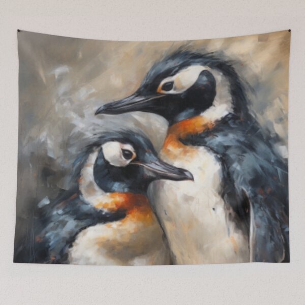 Item preview, Beautiful Oil painting of penguins designed and sold by SPECTRA005.