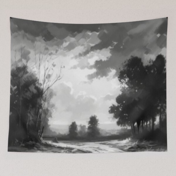 Item preview, Beautiful black and white vintage Oil painting designed and sold by SPECTRA005.