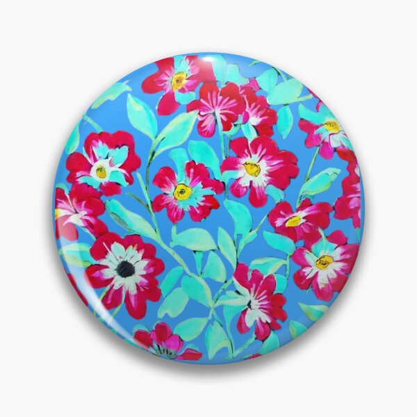 Item preview, Red and Blue/Cyan Flowers designed and sold by RobotWear.