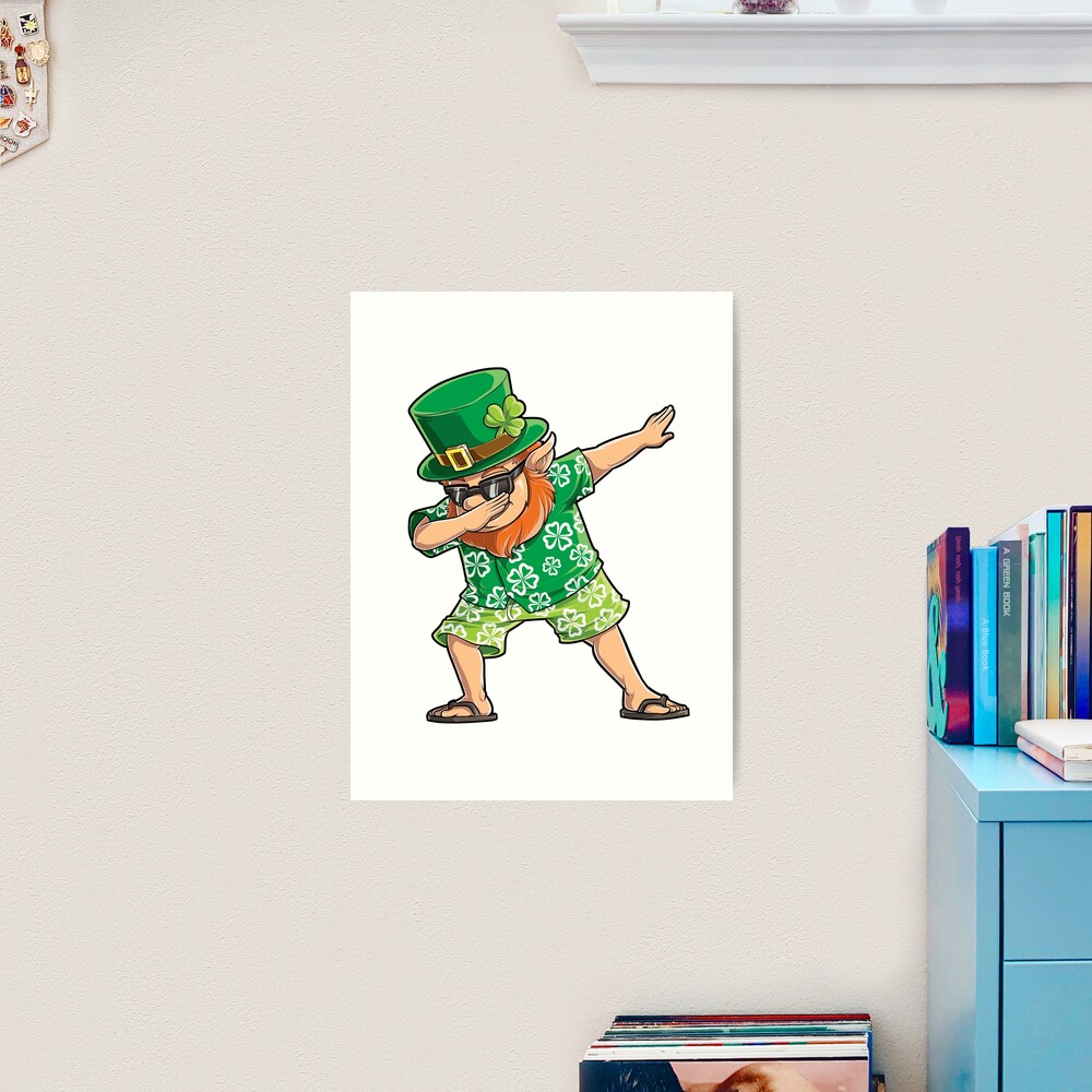 Dabbing Leprechaun Hawaiian T Shirt St Patricks Day Surfing Art Print by  LiqueGifts