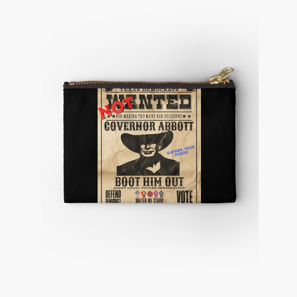 Item preview, PMD01009 Progressive Movement Designs Texas Governor Abbott Not Wanted parody poster design shows you support democracy and economic justice and want Governor Abbott booted out of office in Texas  designed and sold by ProgressiveLeft.