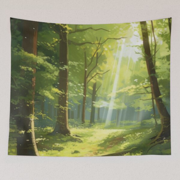 Item preview, Beautiful sunlight shining through the trees in a forest designed and sold by SPECTRA005.