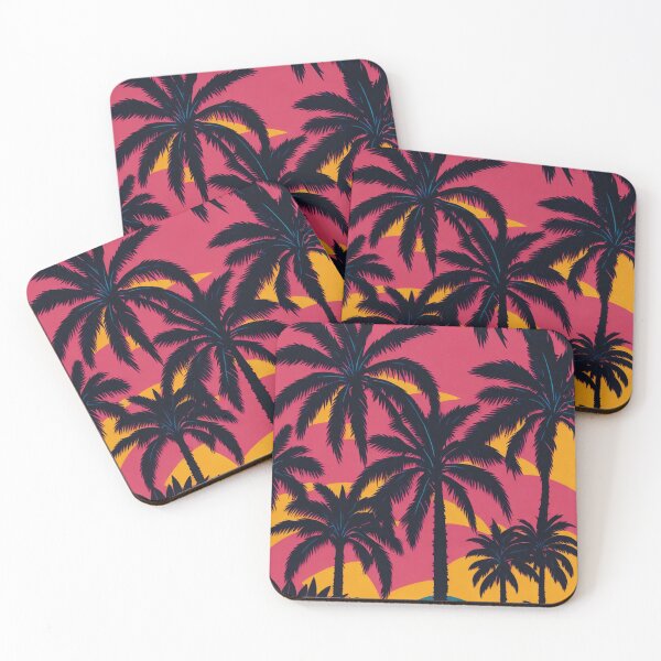 Item preview, Vibrant Low Poly Palm Tree Design Pattern Print  designed and sold by randomtdesigns.