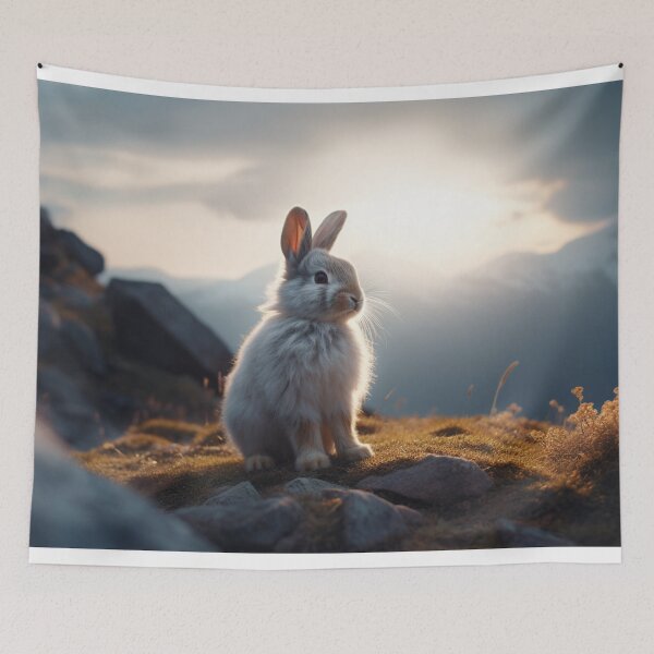 Item preview, cute bunny in the mountain designed and sold by Polistchuk.