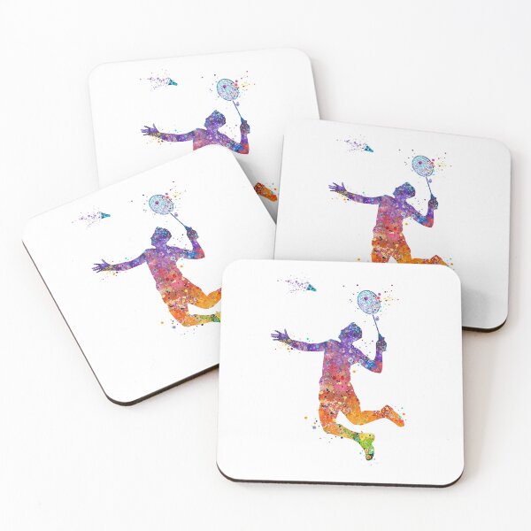 Item preview, Boy Badminton Player Watercolor designed and sold by LotusGifts.