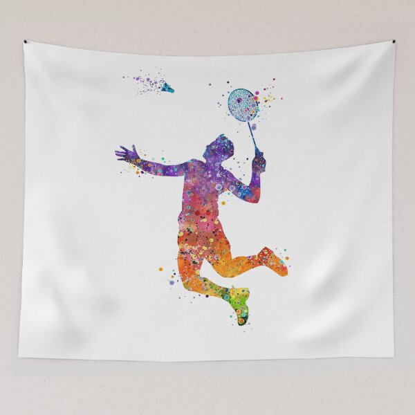 Item preview, Boy Badminton Player Watercolor designed and sold by LotusGifts.