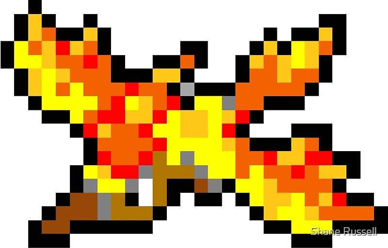 "Pokemon 8Bit Pixel Moltres 146" Art Prints by Shane Russell Redbubble