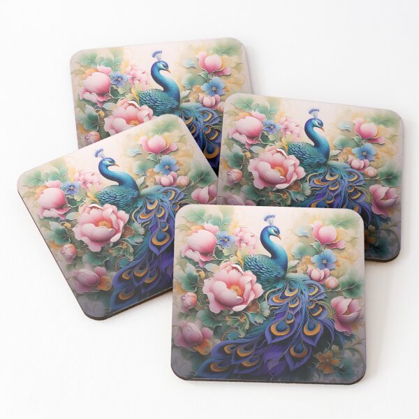 Item preview, Peacock Vibrant Floral Watercolor designed and sold by TheCraftyG.
