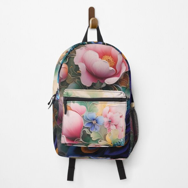 Vista previa del artículo con la obra «Acuarela floral vibrante de pavo real», diseñado y vendido por TheCraftyG.