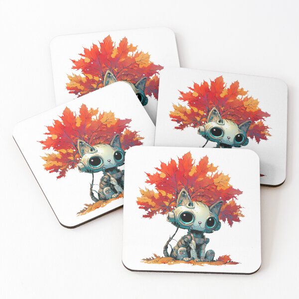 Item preview, Robo-Cat In Autumn! designed and sold by kukamatsu.