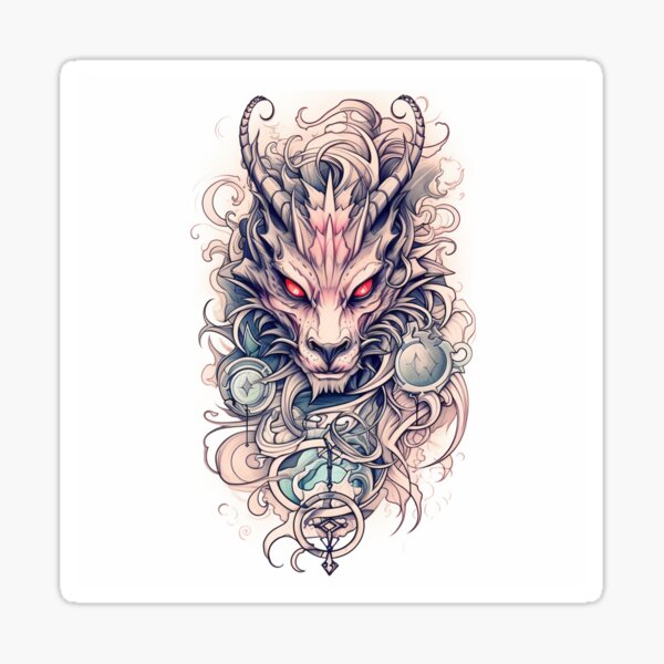 Dragon Head. Tattoo Art Design On Black Background. Vector Illustration.  Stock Photo, Picture and Royalty Free Image. Image 209964149.
