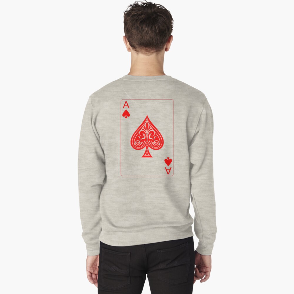 "Ace of Spades (RED)" Pullover Sweatshirt by limbo Redbubble