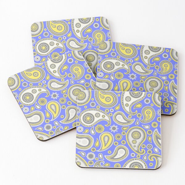 Item preview, Purple Yellow and grey paisley pattern   designed and sold by -Lily-Anne-.