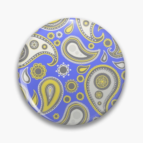 Item preview, Purple Yellow and grey paisley pattern   designed and sold by -Lily-Anne-.