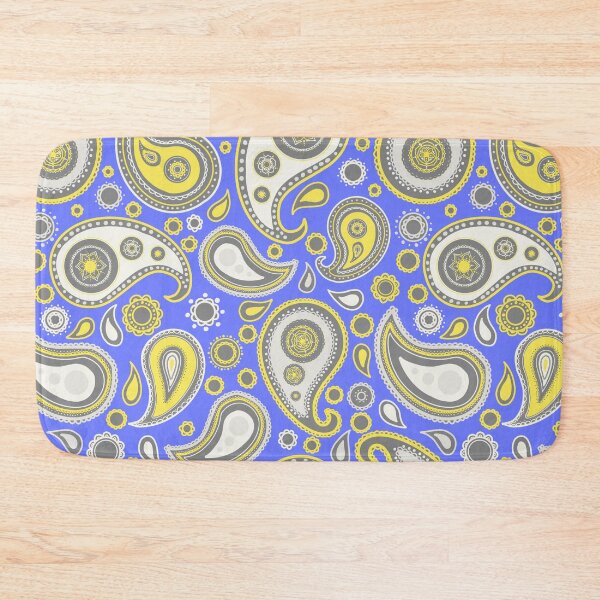 Item preview, Purple Yellow and grey paisley pattern   designed and sold by -Lily-Anne-.