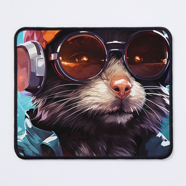 Item preview, Funky neon rat with sunglasses designed and sold by laobc.