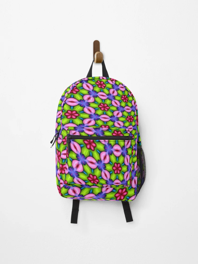 Thumbnail 1 of 3, Backpack, Cute Pink Flower Pattern designed and sold by Patternflower.