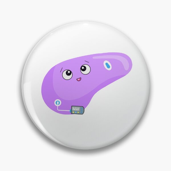 Item preview, cute pancreas w/ glucose monitor  designed and sold by SicknessSociety.