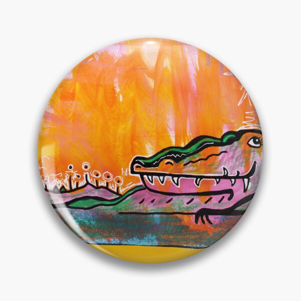 Aperçu de l'œuvre Le paysage magique se transforme en un crocodile allongé souriant créée et vendue par Amy Chace.