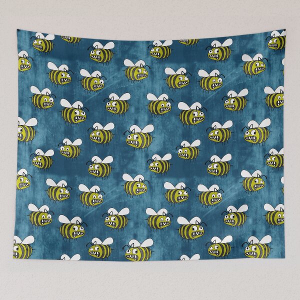 Item preview, zombie bees - blue designed and sold by littlearrow.