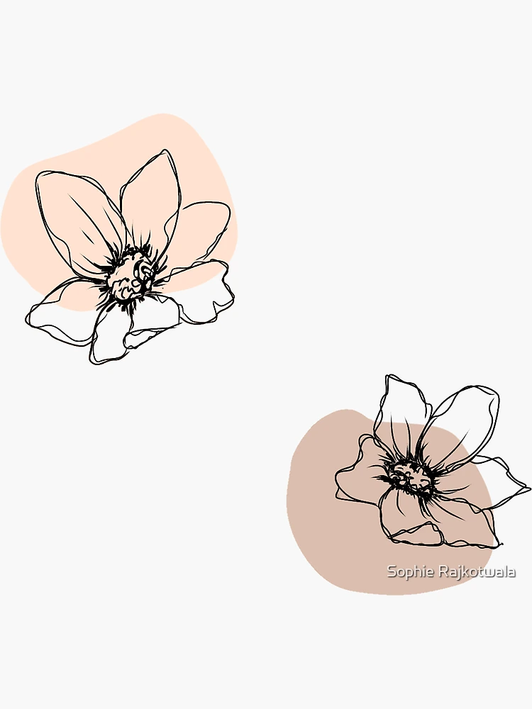 Copy of Aesthetic Minimalist Flower Design Sticker for Sale by Sophie  Rajkotwala