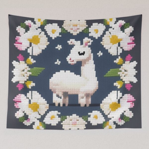 Artikelvorschau, Llama art cross stitch  entworfen und verkauft von Roxburylane.