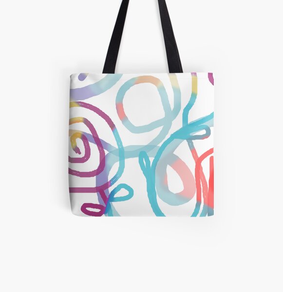Playful loops Allover-Print Tote Bag