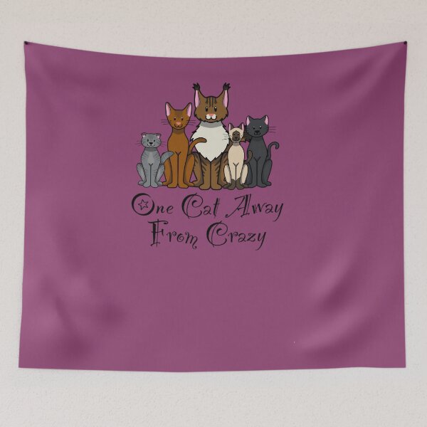 Item preview, One Cat Away From Crazy 	 	 designed and sold by ouakdmds28.