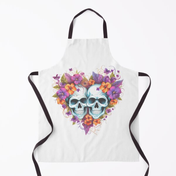 Item preview, Floral Skull Couple, Skulls with Flower, 2 Heartshaped Floral Skulls designed and sold by Rroliver.