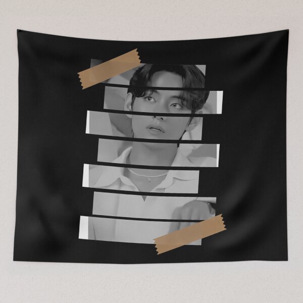 Item preview, Kim Taehyung BTS V Korean Kpop Monochrome Stripe designed and sold by TheaDoughnutFa.