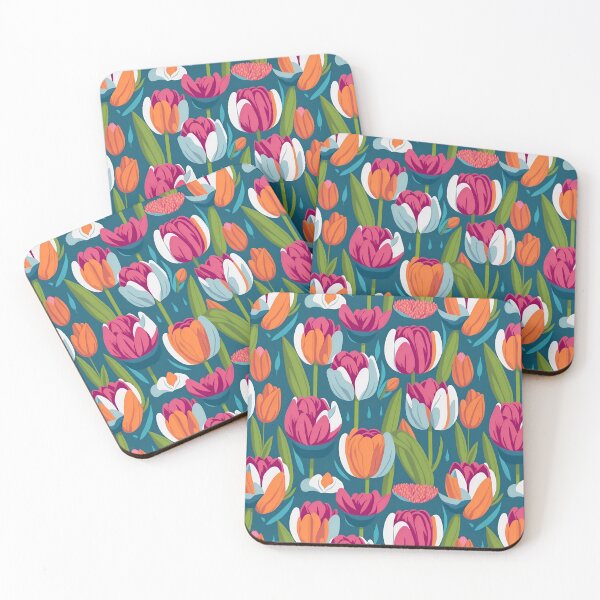 Item preview, Amazing Colorful Tulip Garden Pattern Art designed and sold by Rae-SunshineArt.
