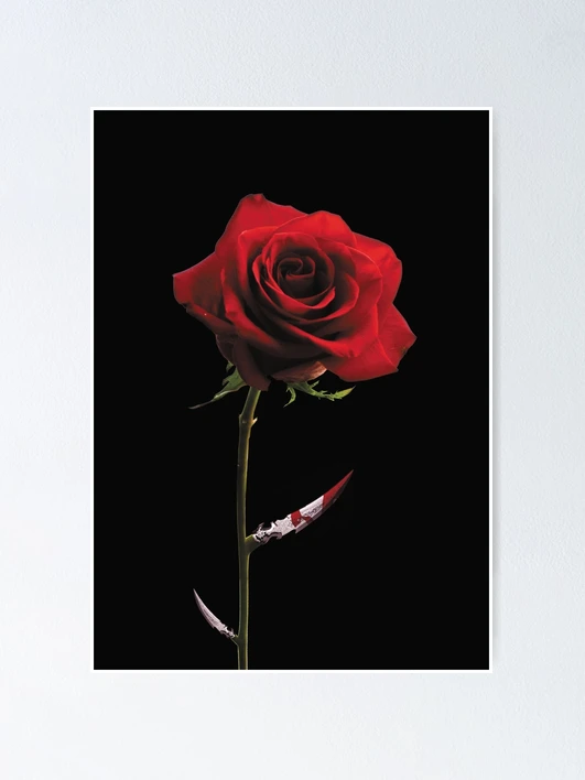 FUDMAE 筆前　Red Rose グラフィックポスター スカル FUDMAE 筆前 Red Rose グラフィックポスター スカル