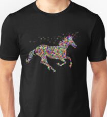 Regenbogen-Glitter-Einhorn-Hemd Unisex T-Shirt