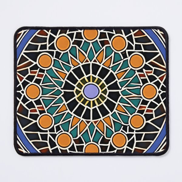 Aperçu de l'œuvre Mosaïque géométrique - motif géométrique circulaire coloré créée et vendue par Vik-Ink.
