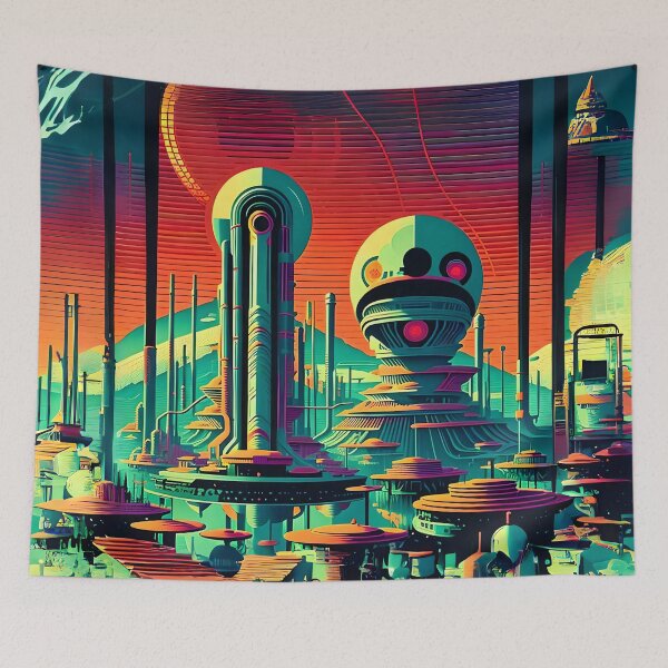 Item preview, Retro-futuristic sci-fi space city designed and sold by ArthurVandelay.