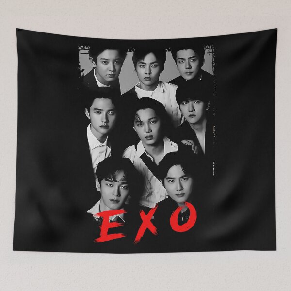 Item preview, EXO Kpop Group Members black and white Korean Kpop RGB Color designed and sold by MechanicalMarn.