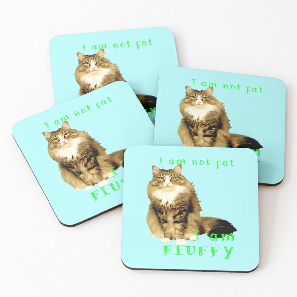 Item preview, I am not fat I am FLUFFY - Maine Coon cat designed and sold by StudioTanoshiiNeko.