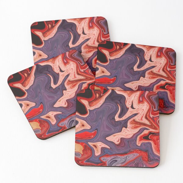 Item preview, Ansel -  Contemporary Abstract - Fluid Painting - Marbling Art - Violet, Red Orange designed and sold by Studio Grafiikka.