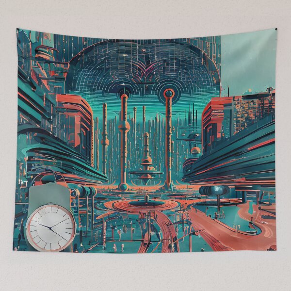 Item preview, Retro-futuristic cyberpunk sci-fi city designed and sold by ArthurVandelay.