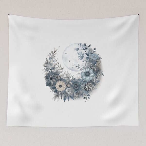 Item preview, Enchanting Whimsy Floral Moon Motif Illustration, Celestial Magic 2 designed and sold by ShreyaaArts.