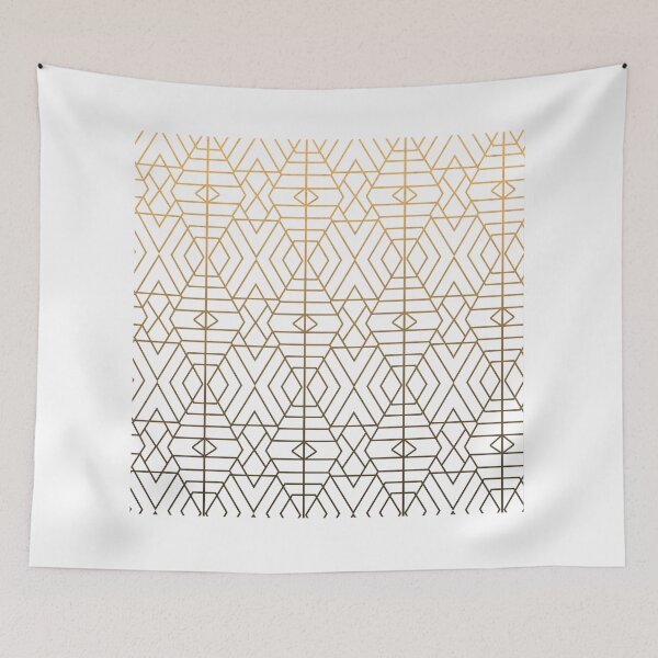 Aperçu de l'œuvre Art Deco Geometrical Pattern 2 - Off White créée et vendue par Studio Grafiikka.