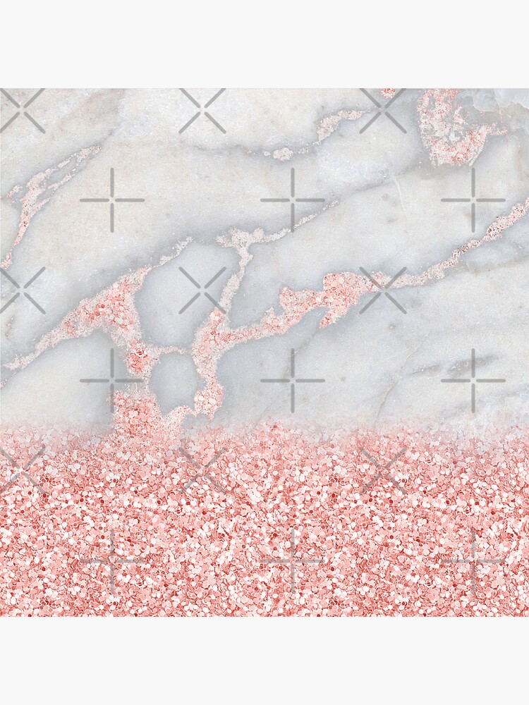 Rosegold Glitter Pink Sparkle Faux Marble by MysticMarble