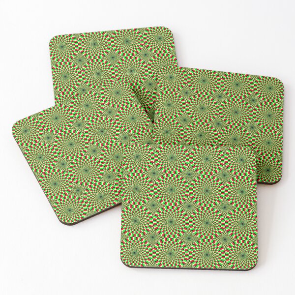 Item preview, Optical illusion green and red moving circles designed and sold by NateCF.