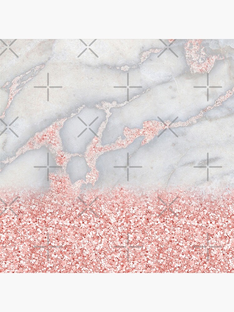 Rosegold Glitter Pink Sparkle Faux Marble by MysticMarble