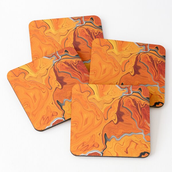 Item preview, Arlo - Contemporary Abstract - Fluid Painting - Marbling Art - Red Orange designed and sold by Studio Grafiikka.