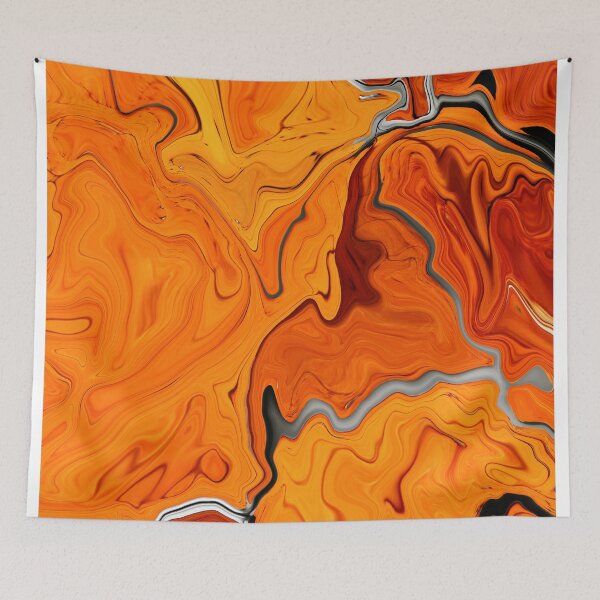 Item preview, Arlo - Contemporary Abstract - Fluid Painting - Marbling Art - Red Orange designed and sold by Studio Grafiikka.