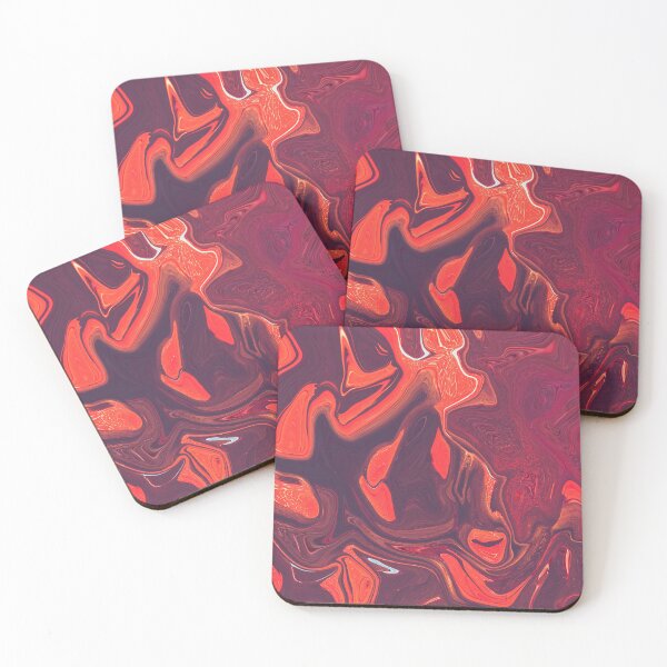Item preview, Asher - Contemporary Abstract - Fluid Painting - Marbling Art - Violet, Red Orange designed and sold by Studio Grafiikka.